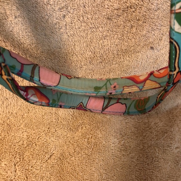 Vera Bradley Floral Shoulder Bag With Ruffle Multi Color 24x7.5x5”- 9”drop - Picture 6 of 11